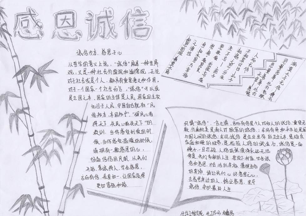 化学工程学院开展"诚信感恩"主题手抄报创作活动