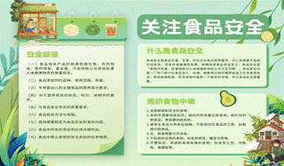 绿米白色手绘插画食品安全安全介绍手抄报